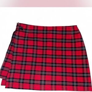 Chic Red Plaid Women's Skort
